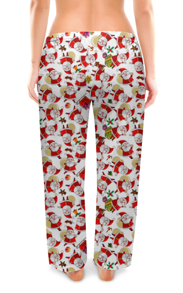 Заказать пижаму в Москве. Женские пижамные штаны Дед Мороз от Media M  - готовые дизайны и нанесение принтов.