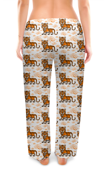Заказать пижаму в Москве. Женские пижамные штаны тигрррр от queen  - готовые дизайны и нанесение принтов.