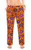 Заказать пижаму в Москве. Женские пижамные штаны цветочный паттерн на оранжевом фоне от ELENA ZHARINOVA - готовые дизайны и нанесение принтов.