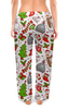 Заказать пижаму в Москве. Женские пижамные штаны Новогодний фон от Media M  - готовые дизайны и нанесение принтов.