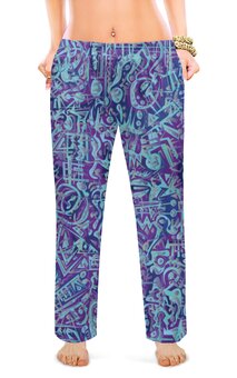 Заказать пижаму в Москве. Женские пижамные штаны Голубое в фиолетовом от Vadim Koval - готовые дизайны и нанесение принтов.