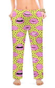 Заказать пижаму в Москве. Женские пижамные штаны Поцелуй от print.io  - готовые дизайны и нанесение принтов.