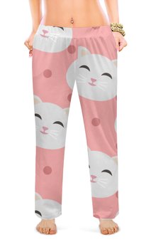 Заказать пижаму в Москве. Женские пижамные штаны Котики от Yaroslava - готовые дизайны и нанесение принтов.