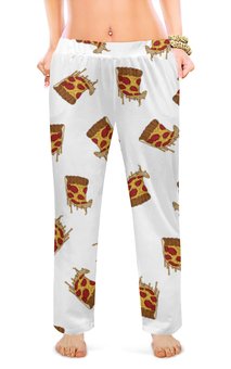 Заказать пижаму в Москве. Женские пижамные штаны Пицца от Nos  - готовые дизайны и нанесение принтов.