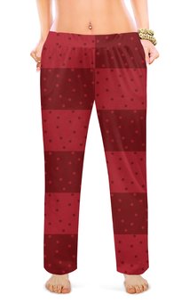 Заказать пижаму в Москве. Женские пижамные штаны Красный геометрический узор от valezar - готовые дизайны и нанесение принтов.