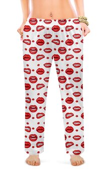 Заказать пижаму в Москве. Женские пижамные штаны поцелуи от queen  - готовые дизайны и нанесение принтов.