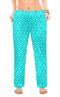 Заказать пижаму в Москве. Женские пижамные штаны Голубой узор от valezar - готовые дизайны и нанесение принтов.