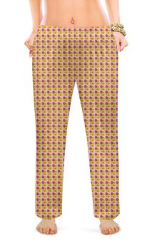 Заказать пижаму в Москве. Женские пижамные штаны Смайлы от Лана  - готовые дизайны и нанесение принтов.