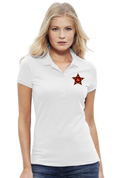 Заказать женскую поло в Москве. Рубашка Поло Stella Plays Звезда от gopotol - готовые дизайны и нанесение принтов.