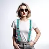Заказать ремни и подтяжки в Москве. Подтяжки женские Бирюзовый. от Eva De Peron.  - готовые дизайны и нанесение принтов.