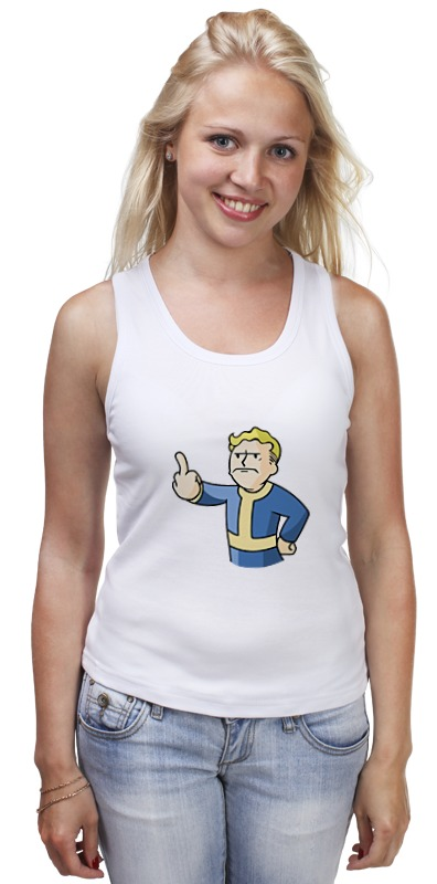 Printio Майка классическая Vault boy фигурка fallout волт бой смотрит вдаль головотряс 13 см