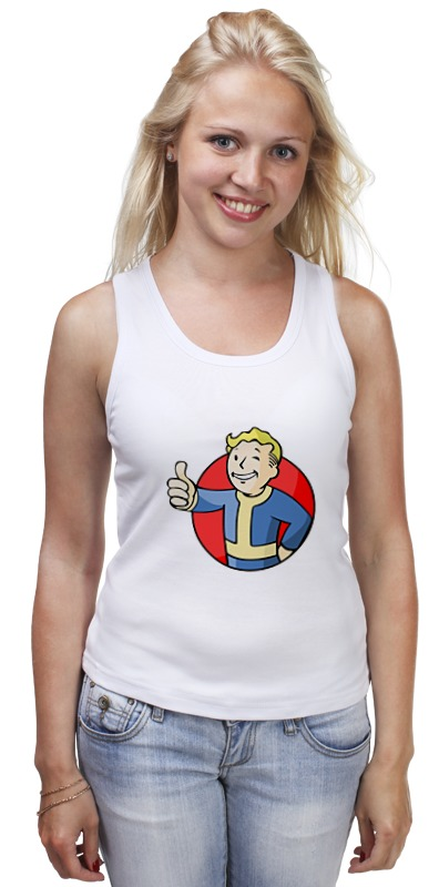 Printio Майка классическая Vault boy фигурка fallout волт бой смотрит вдаль головотряс 13 см