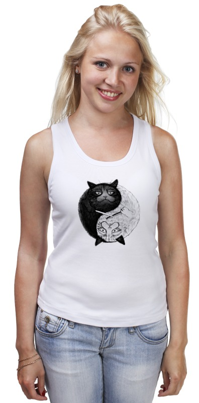 Printio Майка классическая Угрюмый кот инь-янь printio футболка wearcraft premium угрюмый кот инь янь