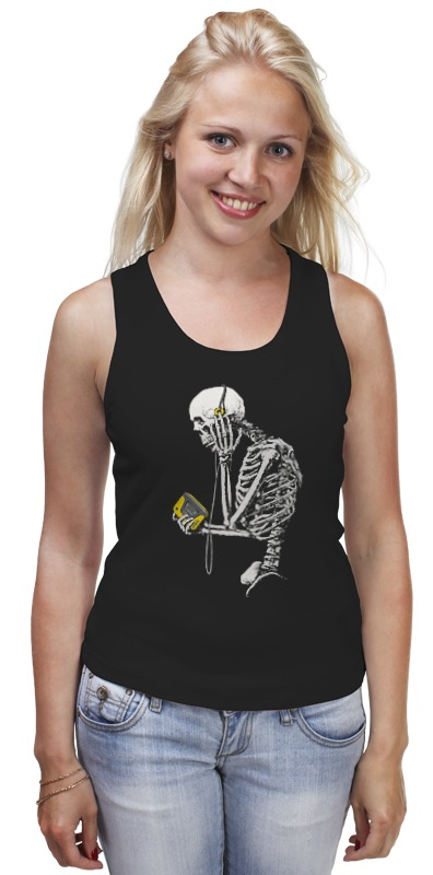 Printio Майка классическая Скелет с плеером printio детская футболка классическая унисекс скелет с плеером
