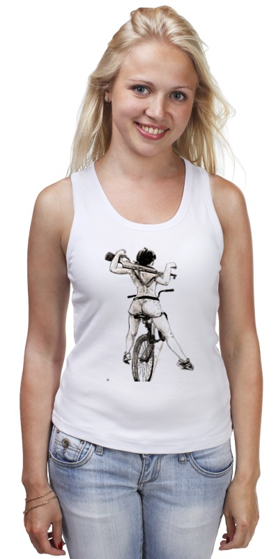 printio футболка классическая девушка карабин велосипед Printio Майка классическая Девушка, карабин, велосипед