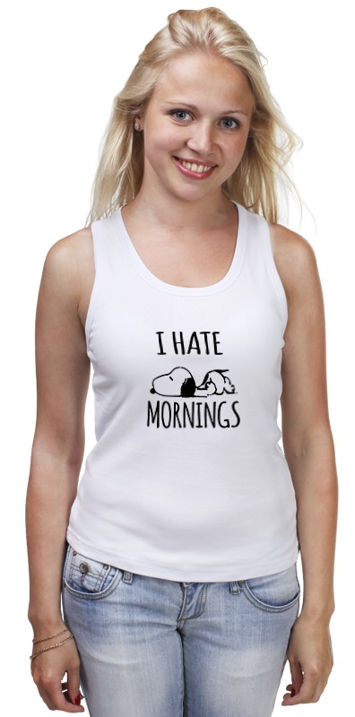 Printio Майка классическая Я ненавижу утро (i hate mornings) printio детская футболка классическая унисекс я ненавижу утро i hate mornings