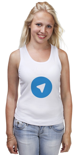Заказать майку в Москве. Майка классическая Логотип Telegram от YellowCloverShop - готовые дизайны и нанесение принтов.