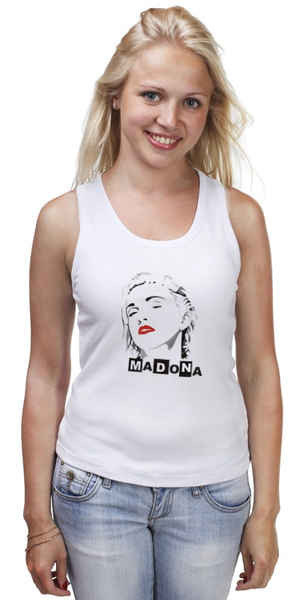 Заказать майку в Москве. Майка классическая Мадонна (Madonna) от coolmag - готовые дизайны и нанесение принтов.