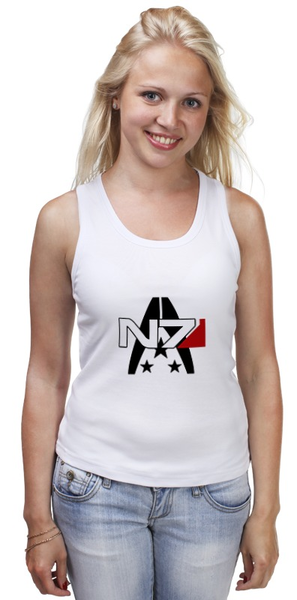 Заказать майку в Москве. Майка классическая Mass Effect N7 от BURNSHIRTS - готовые дизайны и нанесение принтов.