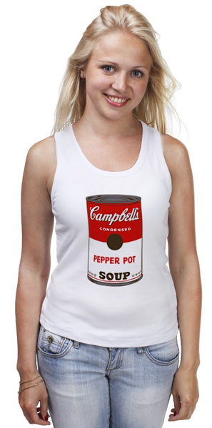 Заказать майку в Москве. Майка классическая Campbell's Soup (Энди Уорхол) от coolmag - готовые дизайны и нанесение принтов.