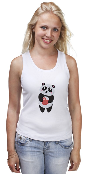 Заказать майку в Москве. Майка классическая Панда с сердечком от Ordwen - готовые дизайны и нанесение принтов.