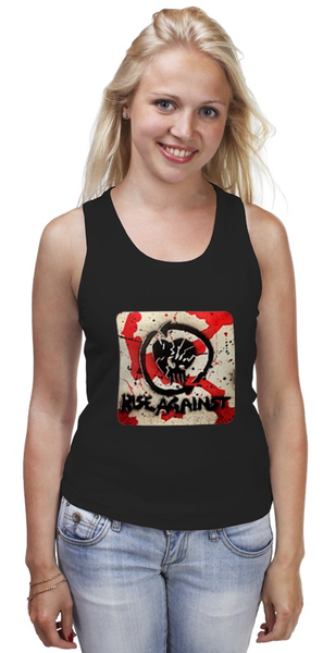 Заказать майку в Москве. Майка классическая Rise Against - logo от Денис - готовые дизайны и нанесение принтов.