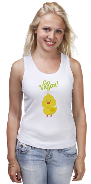 Заказать майку в Москве. Майка классическая Go Vegan от vegan@thespaceway.info - готовые дизайны и нанесение принтов.