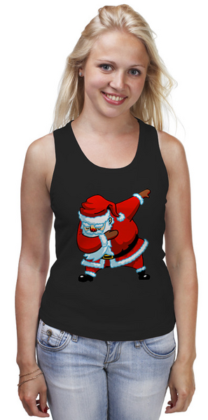 Заказать майку в Москве. Майка классическая Dabbing Santa от skynatural - готовые дизайны и нанесение принтов.