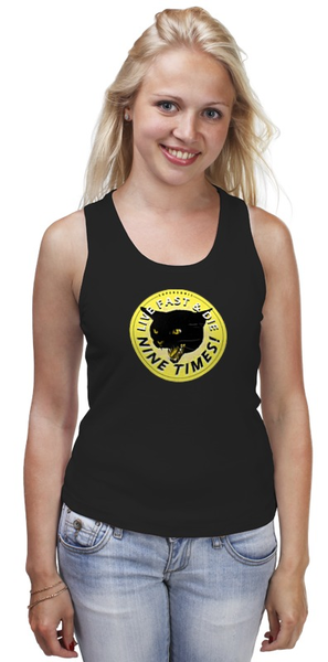 Заказать майку в Москве. Майка классическая Чёрная кошка  от T-shirt print  - готовые дизайны и нанесение принтов.