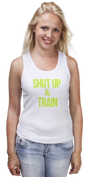 Заказать майку в Москве. Майка классическая Shut Up & Train – Заткнись и тренируйся (2) от БОЕВОЕ САМБО - готовые дизайны и нанесение принтов.