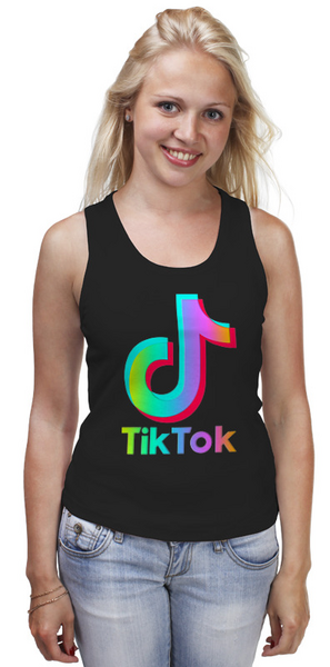 Заказать майку в Москве. Майка классическая TIK TOK (Tik Tok video) от vista12761@rambler.ru - готовые дизайны и нанесение принтов.