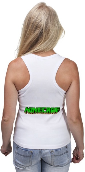 Заказать майку в Москве. Майка классическая Minecraft (Майнкрафт) Creeper (Крипер) от Just kidding - готовые дизайны и нанесение принтов.