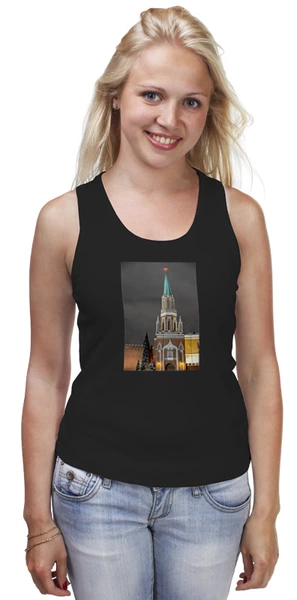 Заказать майку в Москве. Майка классическая Никольская башня от Anstey  - готовые дизайны и нанесение принтов.