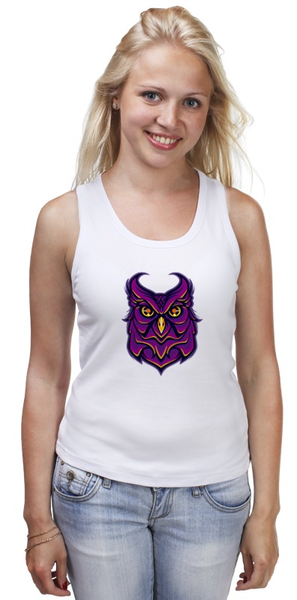 Заказать майку в Москве. Майка классическая Ночная Сова (Owl) от trugift - готовые дизайны и нанесение принтов.