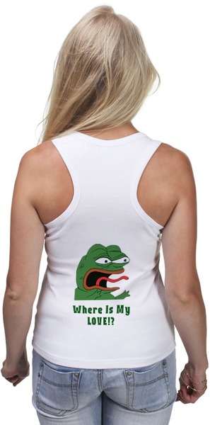 Заказать майку в Москве. Майка классическая Pepe the frog Whant some love от Ильяс Муртазаев - готовые дизайны и нанесение принтов.