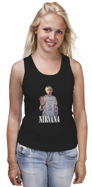 Заказать майку в Москве. Майка классическая Nirvana Kurt Cobain hello t-shirt от rancid - готовые дизайны и нанесение принтов.