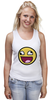 Заказать майку в Москве. Майка классическая Awesome smile от YellowCloverShop - готовые дизайны и нанесение принтов.