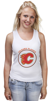 Заказать майку в Москве. Майка классическая Calgary Flames, от kspsshop - готовые дизайны и нанесение принтов.