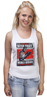 Заказать майку в Москве. Майка классическая Walking Dead Merle Dixon Biter Fight от redneck - готовые дизайны и нанесение принтов.