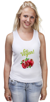 Заказать майку в Москве. Майка классическая Go Vegan! от vegan@thespaceway.info - готовые дизайны и нанесение принтов.