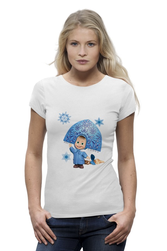 Printio Футболка Wearcraft Premium Снегурочка девочка маша из мульта. смешная игрушка для ванны маша снегурочка