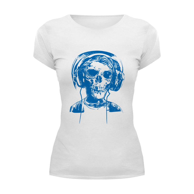 Printio Футболка Wearcraft Premium I love music (череп в наушниках) printio футболка с полной запечаткой для девочек i love music череп в наушниках