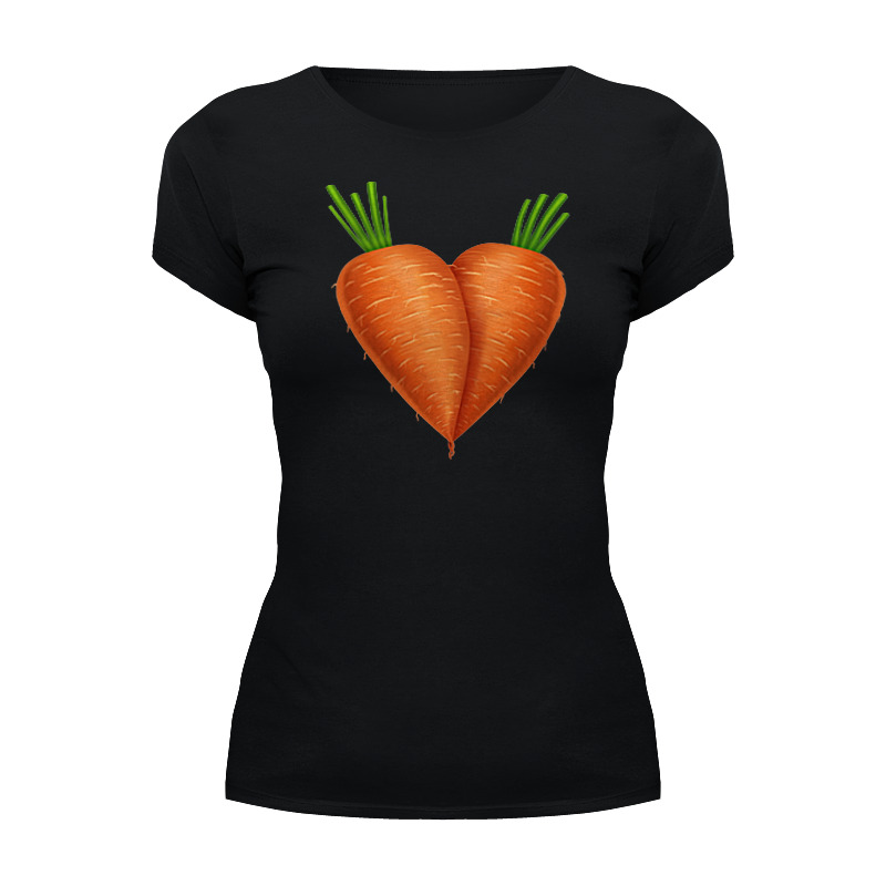 Printio Футболка Wearcraft Premium Любовь-морковь (женская, черная) printio футболка классическая когда я пьян я дартаньян
