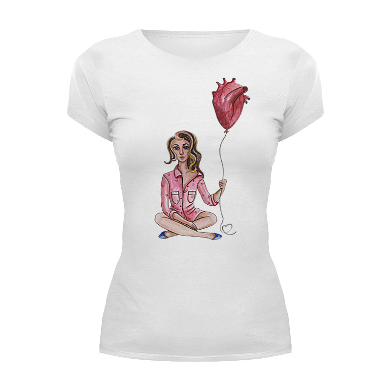 мужская футболка девушка с сердцем l белый Printio Футболка Wearcraft Premium Девушка с сердцем