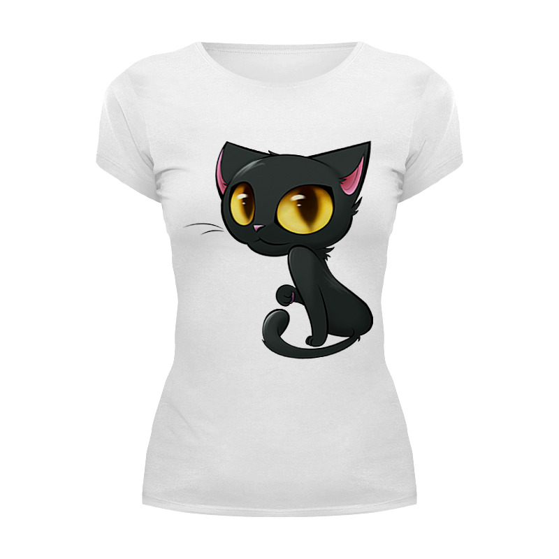 Printio Футболка Wearcraft Premium Кошка с большими глазами printio футболка классическая кошка с большими глазами