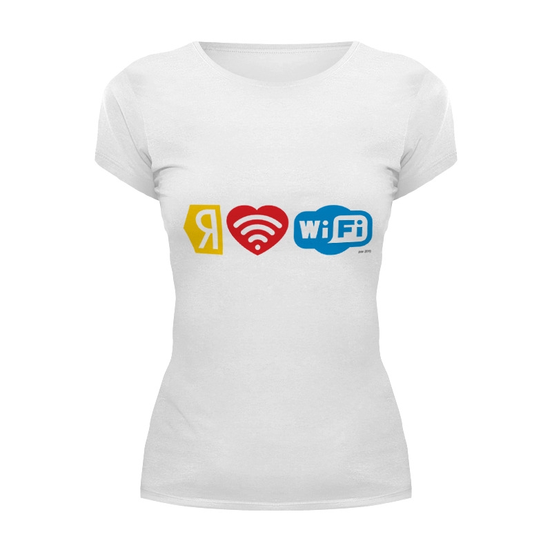 Printio Футболка Wearcraft Premium I love wi-fi женская футболка люблю футбол футбольный мяч в сердце l белый