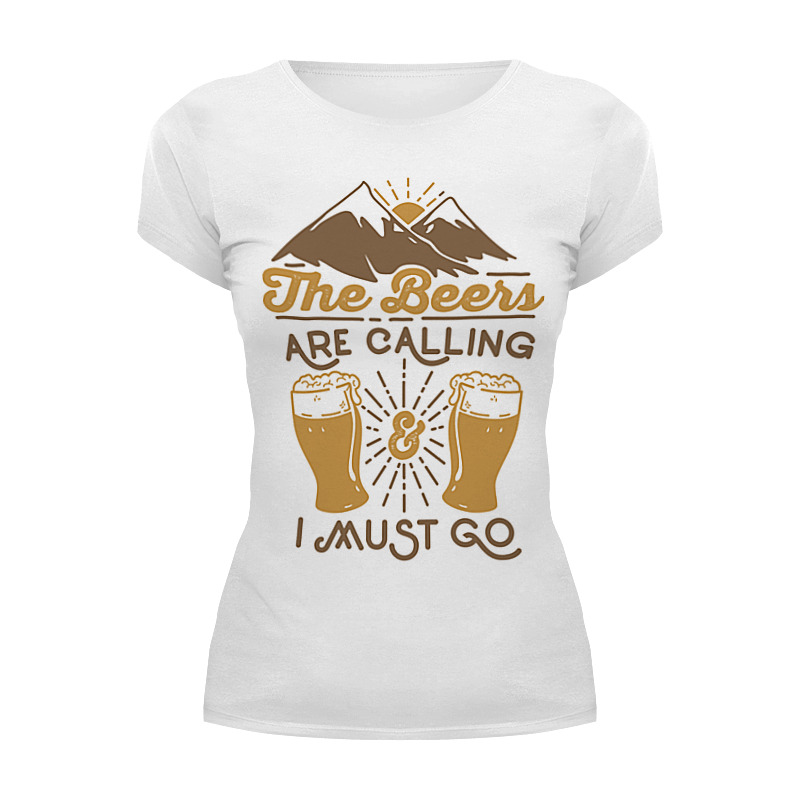 summer tee the beach is calling i must go t shirt Printio Футболка Wearcraft Premium Пиво зовёт!