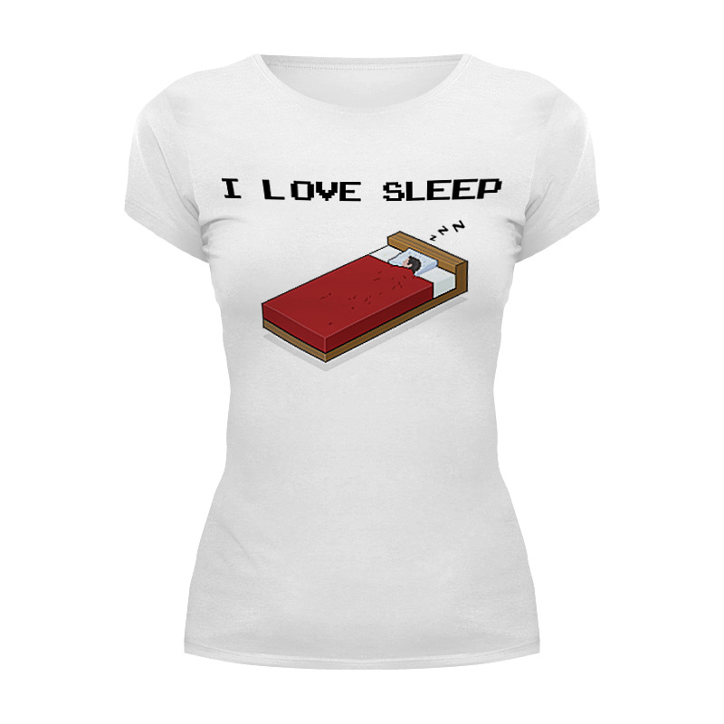 printio футболка с полной запечаткой мужская i love sleep пиксель арт Printio Футболка Wearcraft Premium i love sleep пиксель арт