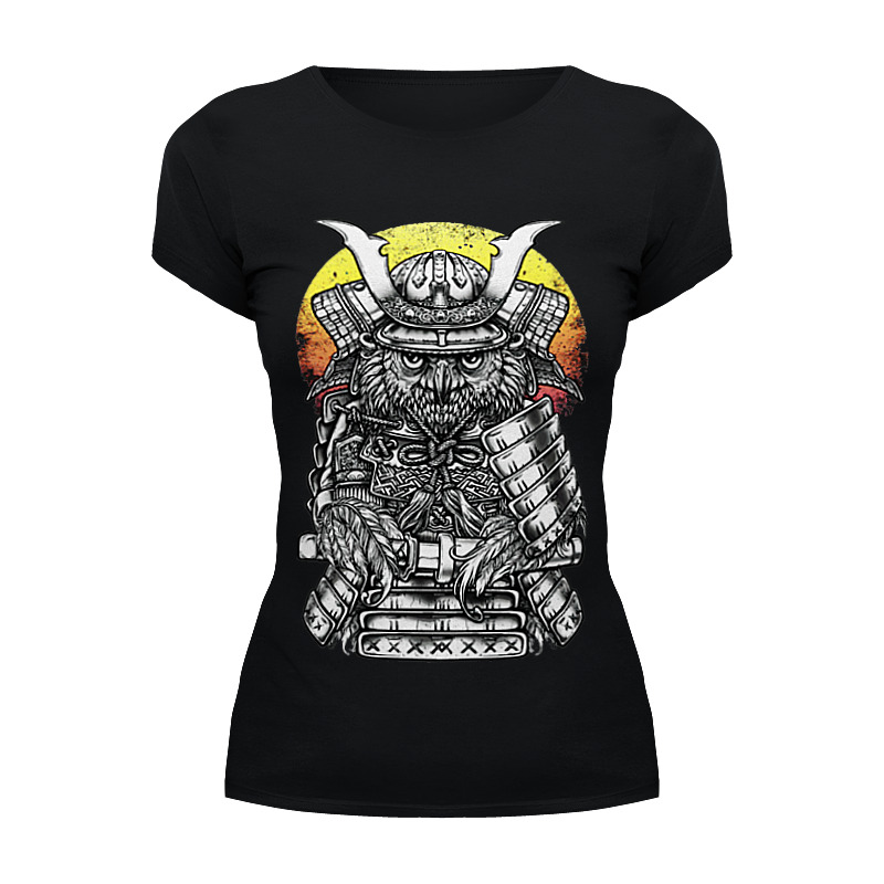 printio футболка с полной запечаткой для девочек owl samurai сова самурай Printio Футболка Wearcraft Premium Owl samurai / сова самурай