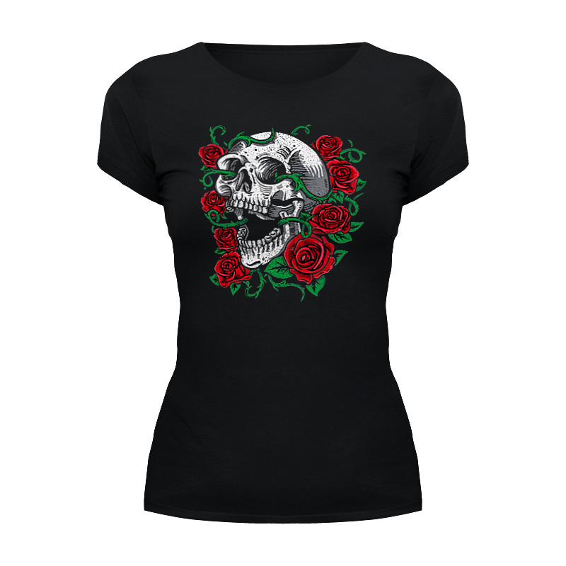 Printio Футболка Wearcraft Premium Skull and roses printio футболка wearcraft premium skull and roses